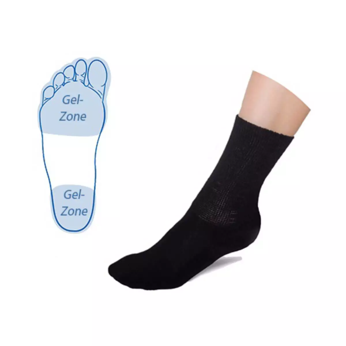  Diabetic stockings with integrated forefoot & heel gel zone