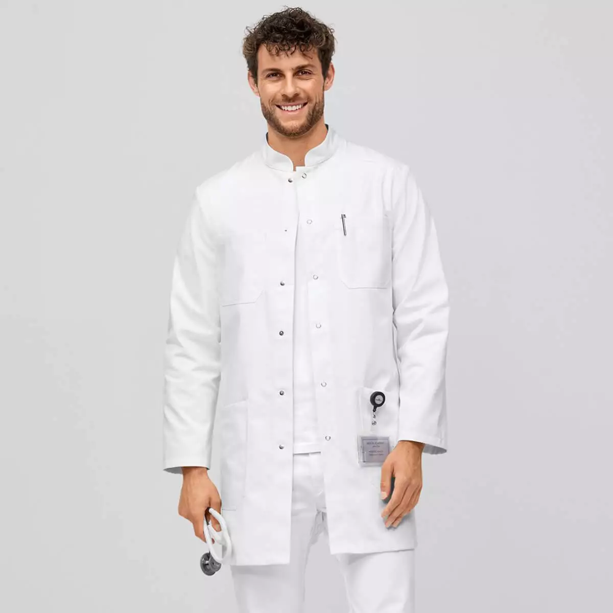  Men’s scrub/lab coat white