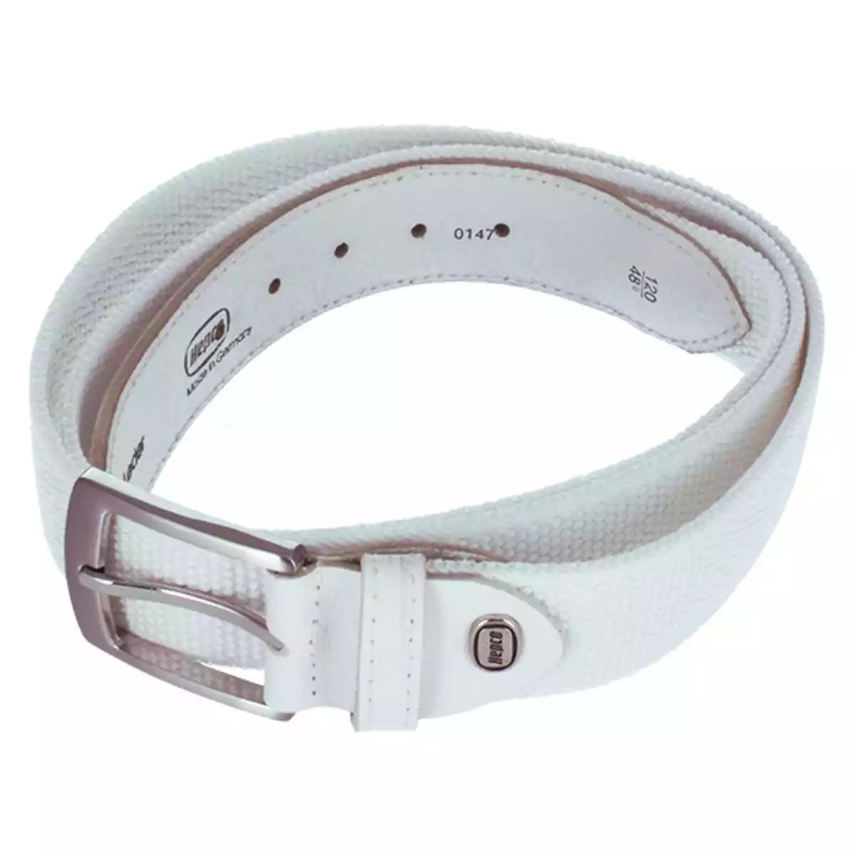  Elasticband belt with full-grain cowhide leather flaps