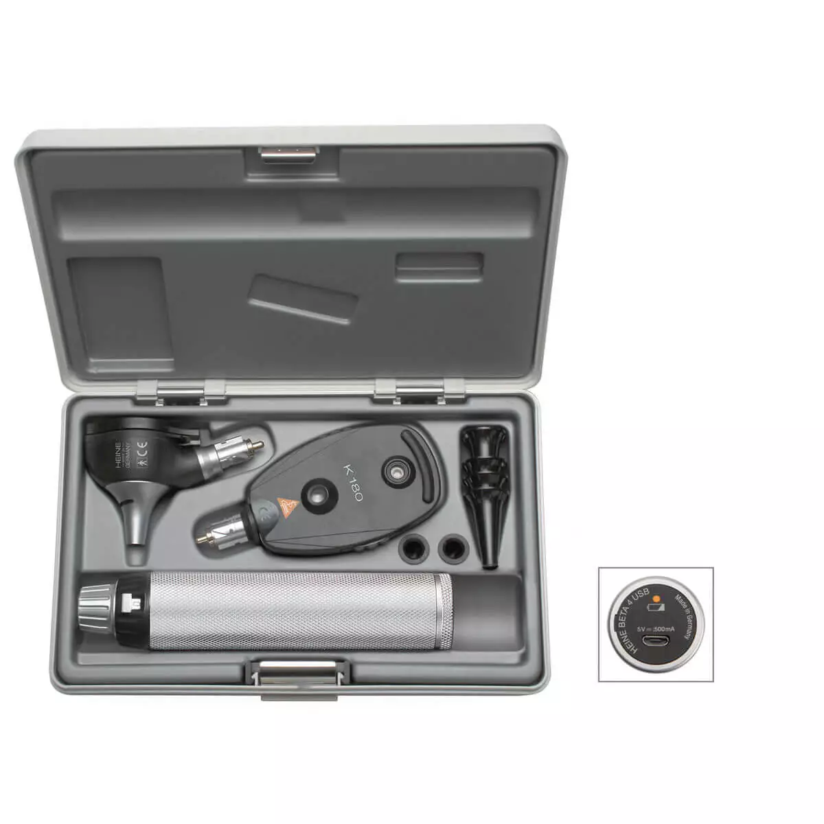  HEINE K180 FO otoscope and K180 ophthalmoscope set