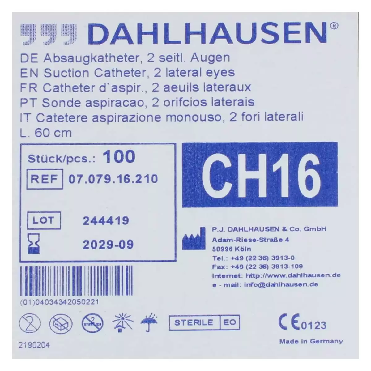  Standard suction catheters 60 cm