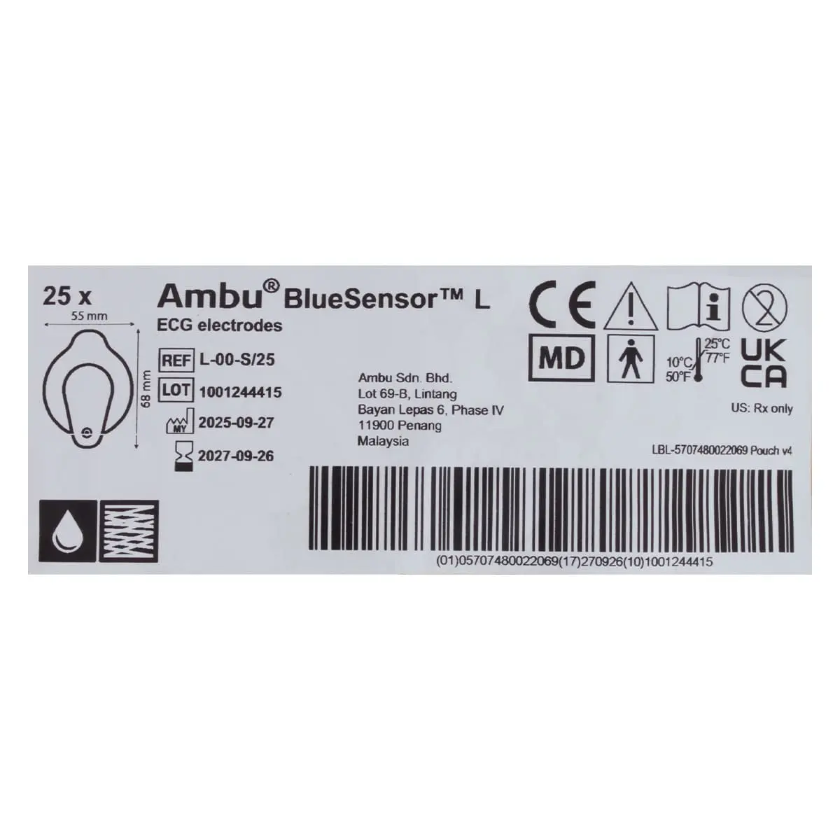 BlueSensor L-00-S/25 disposable ECG electrodes BlueSensor L-00-S/25 disposable ECG electrodes
