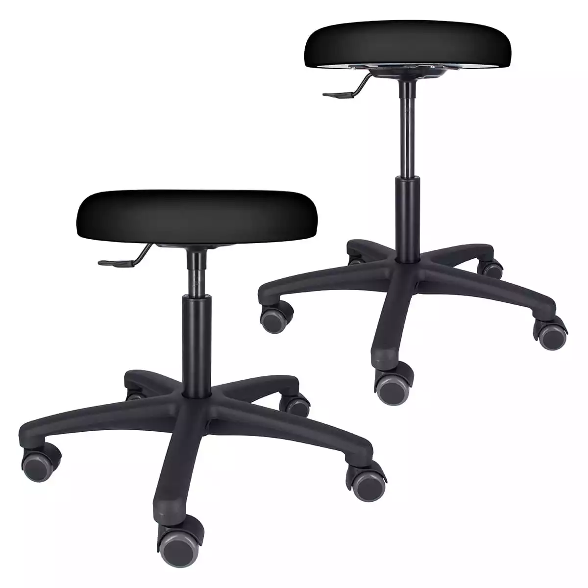 Swivel roll stool with plastic base Swivel roll stool with plastic base