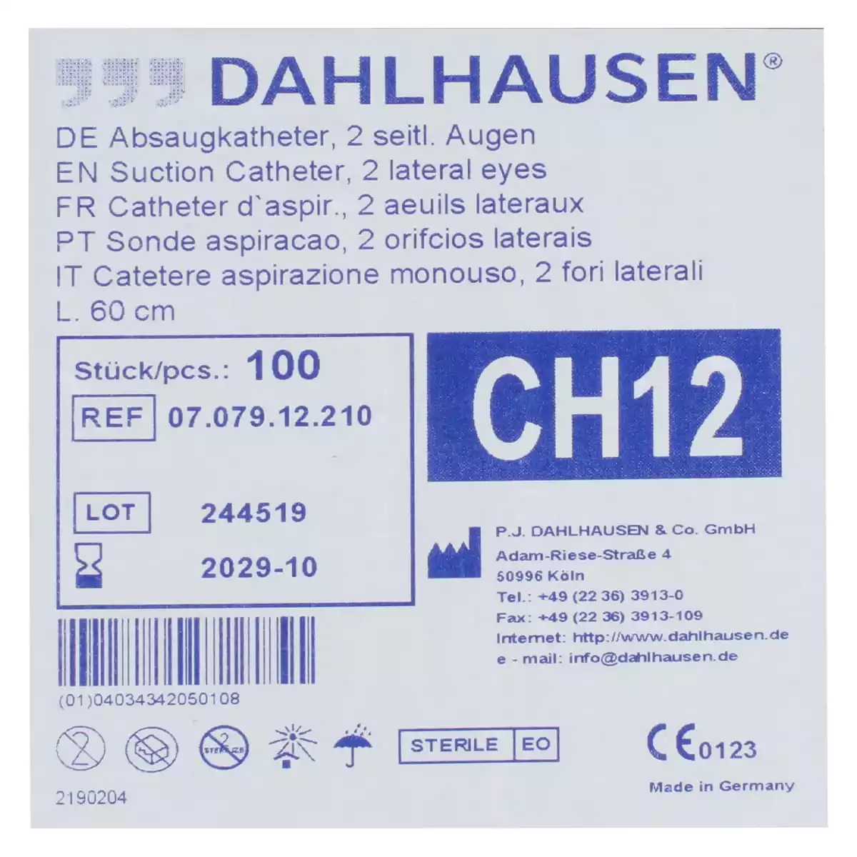 Standard suction catheters 60 cm Standard suction catheters 60 cm