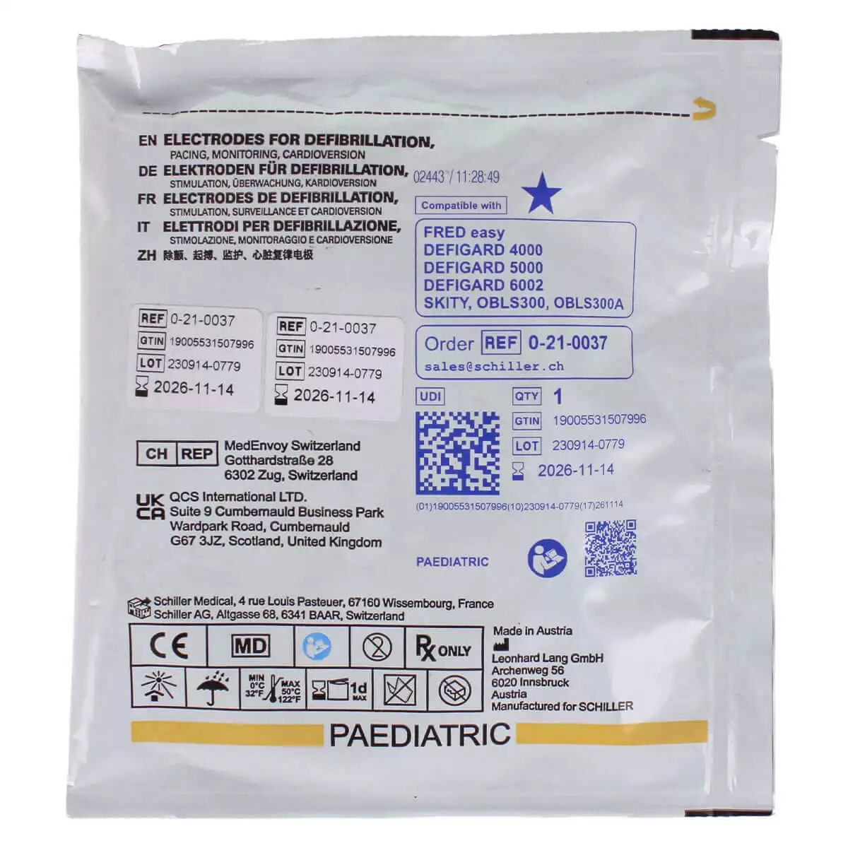 Pre-connected electrodes for FRED easy defibrillator