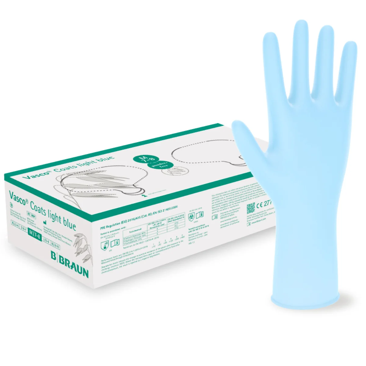 Vasco Coats light blue nitrile examination gloves Vasco Coats light blue nitrile examination gloves