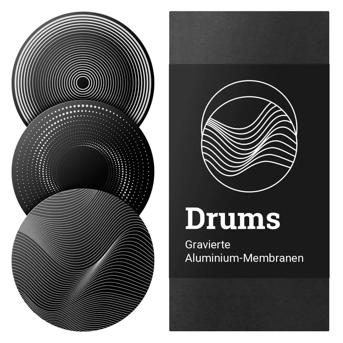  Engraved aluminum membrane set “Drums”