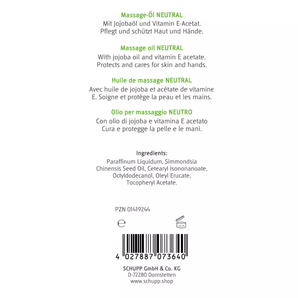  Neutral massage oil