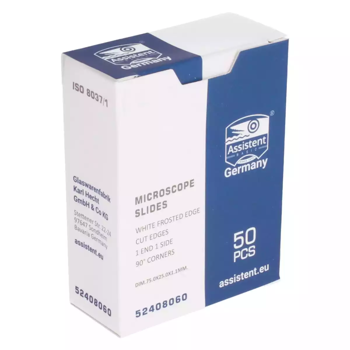  Microscope slides with and without labeling field