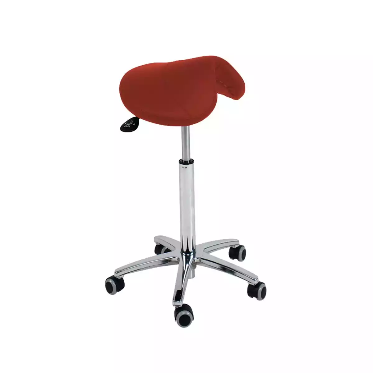  Roller stool with saddle seat