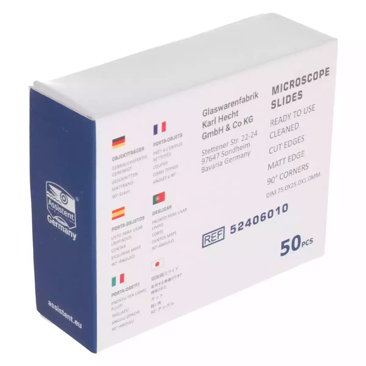  Microscope slides with and without labeling field