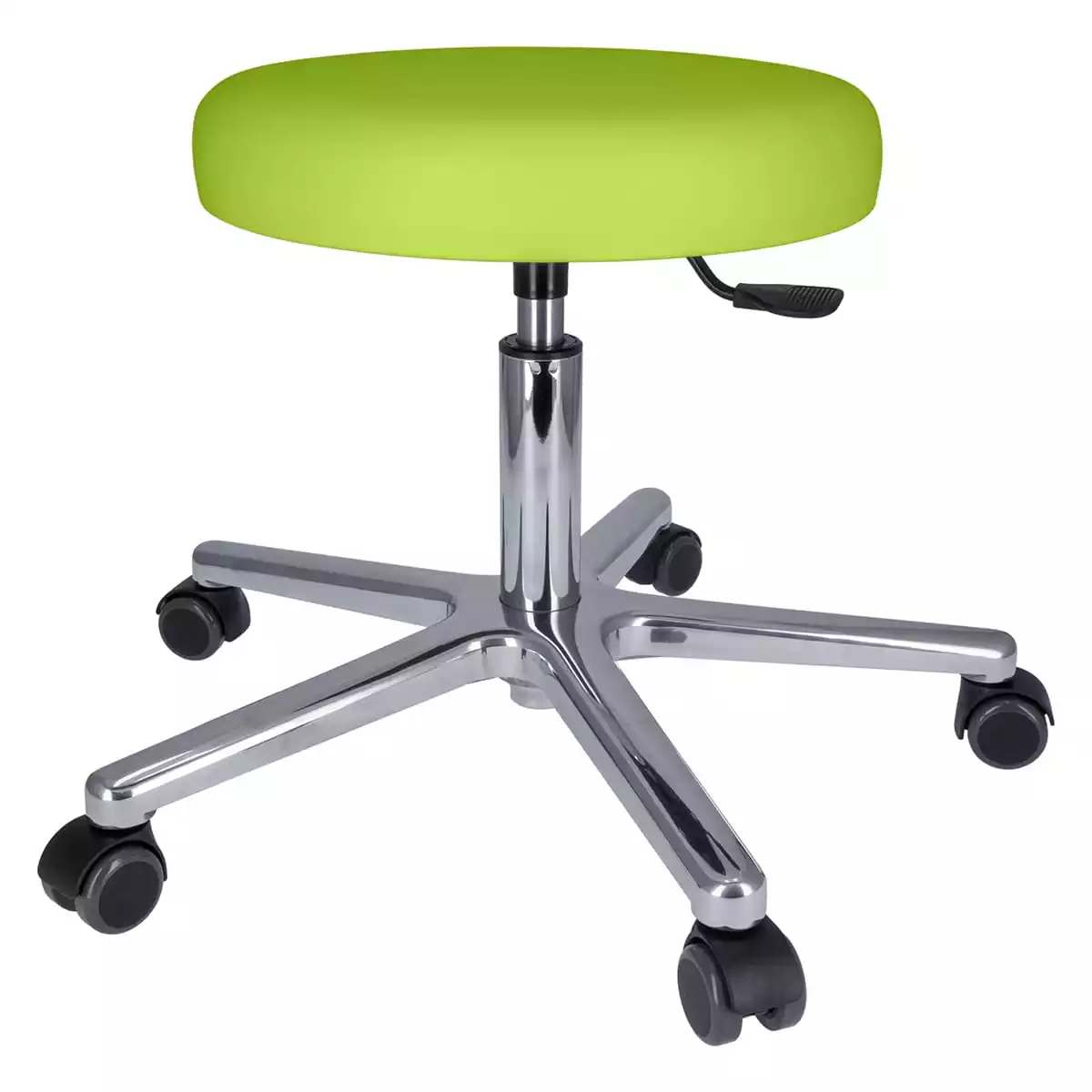  Swivel roll stool with aluminum base