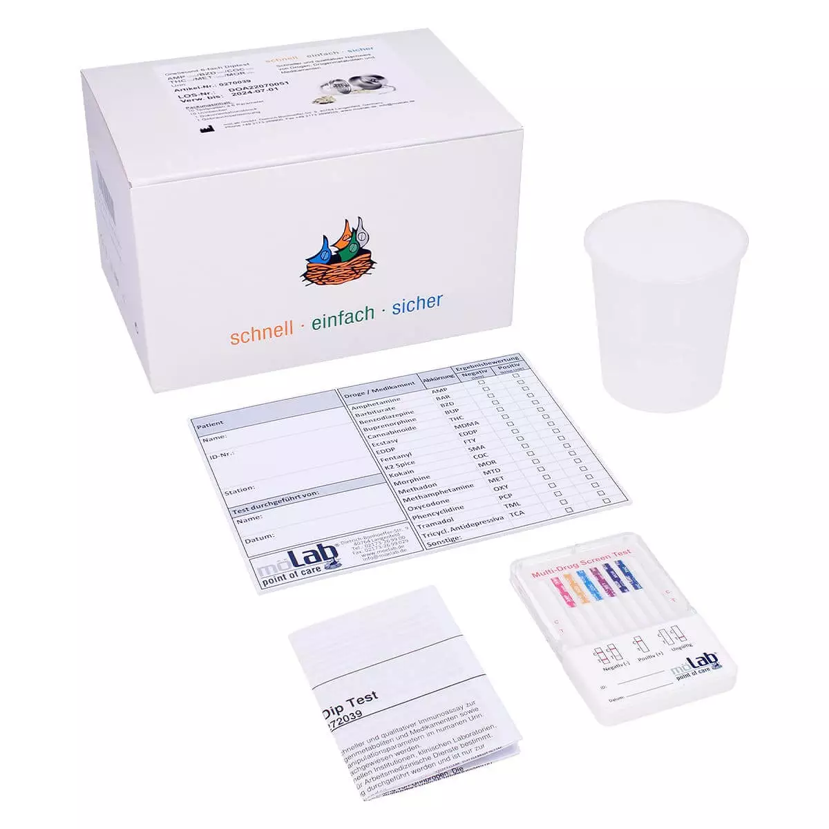  OneSecund multi-dip rapid drug test