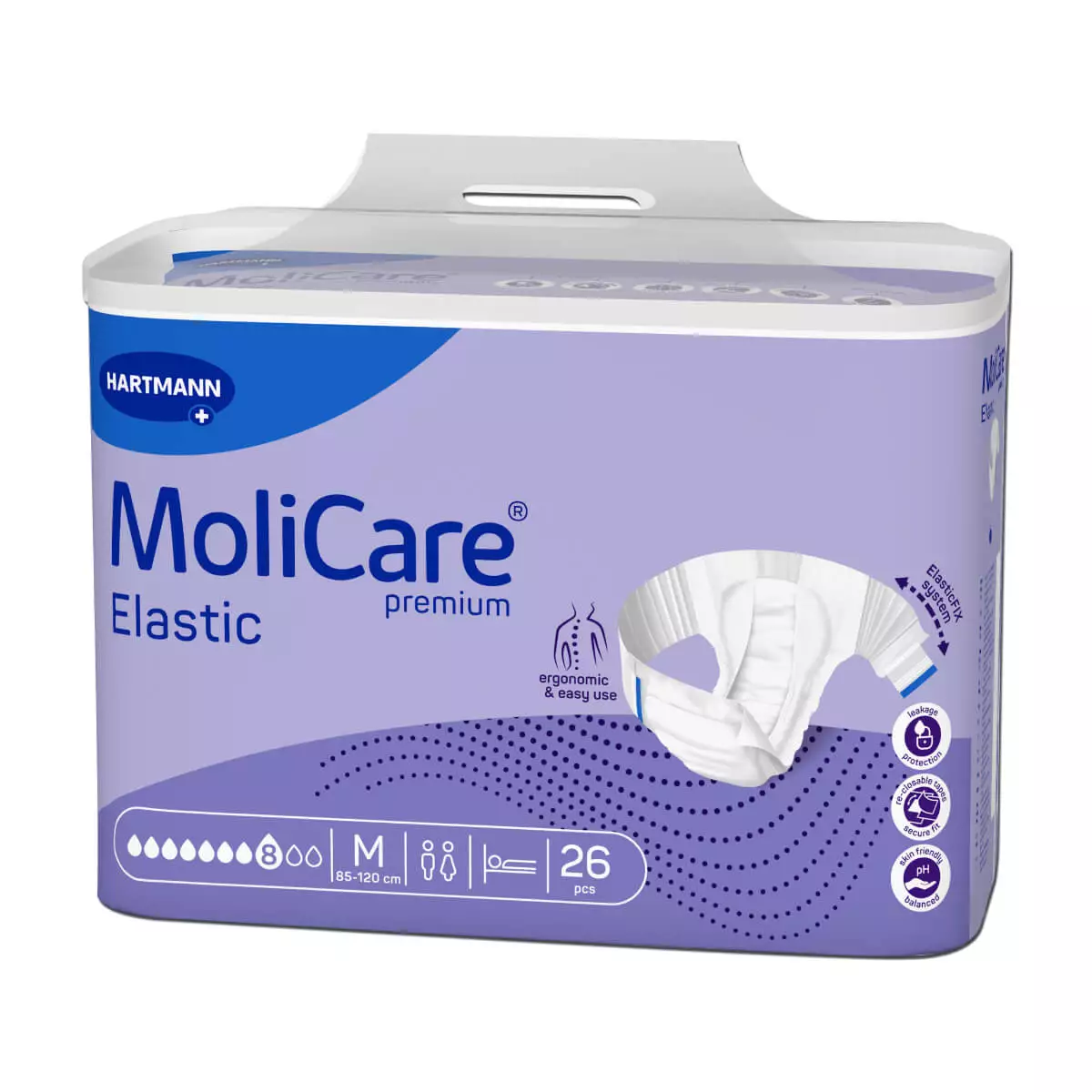 MoliCare Premium Elastic incontinence briefs, 8-drop absorbency MoliCare Premium Elastic incontinence briefs, 8-drop absorbency