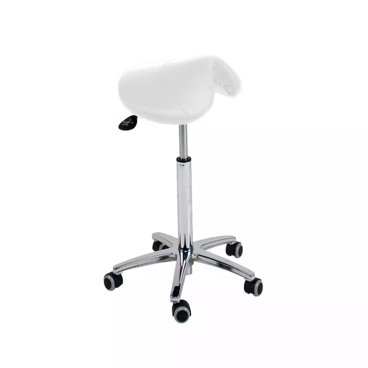  Roller stool with saddle seat