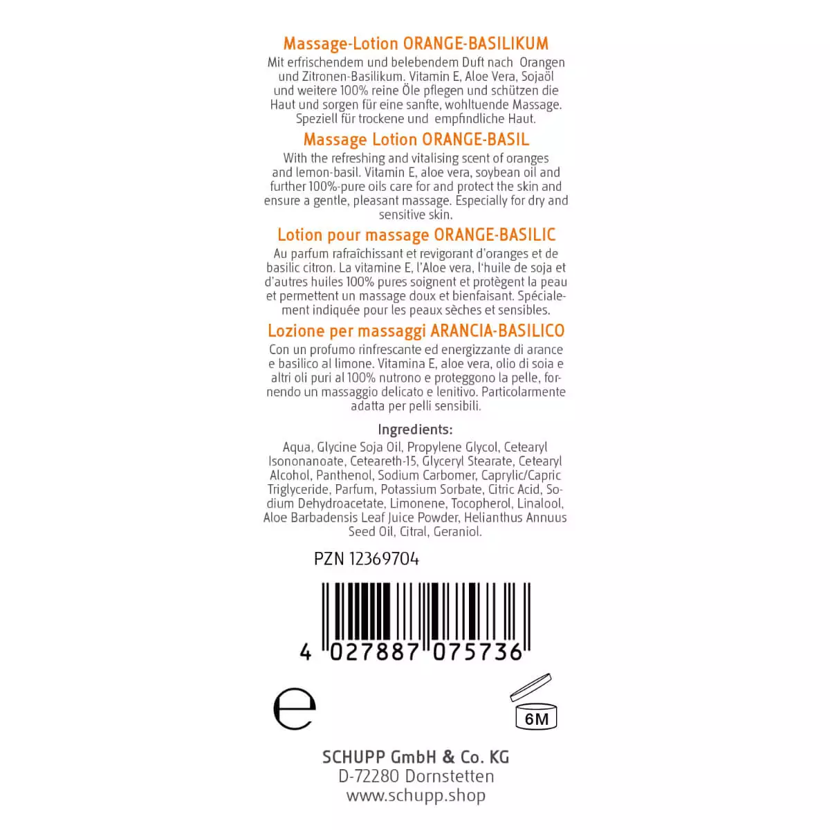 Massage lotion orange basil