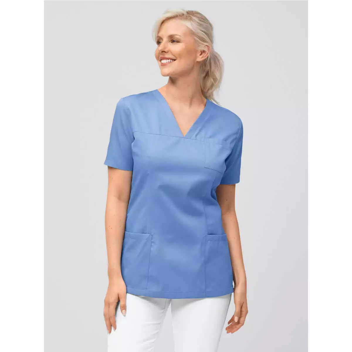  Ladies’ scrub top Roma with V-neck