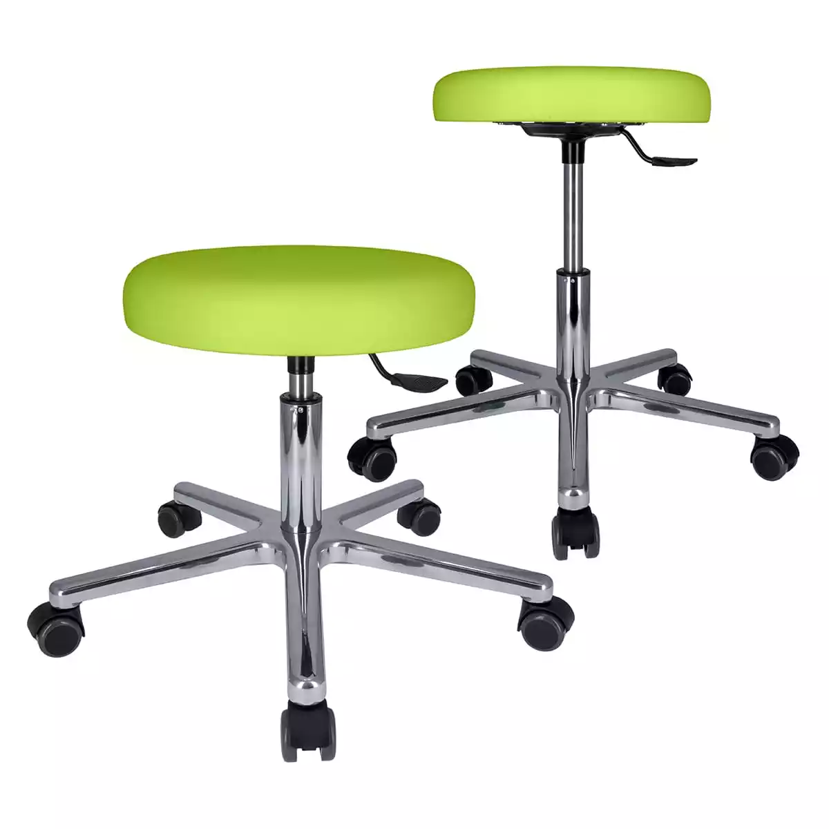  Swivel roll stool with aluminum base