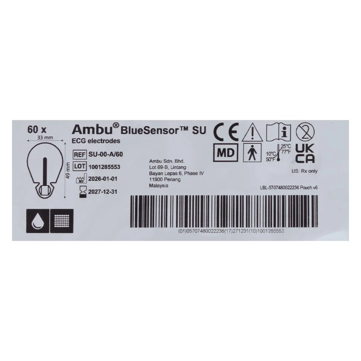BlueSensor SU-00-A/60 disposable ECG electrodes BlueSensor SU-00-A/60 disposable ECG electrodes
