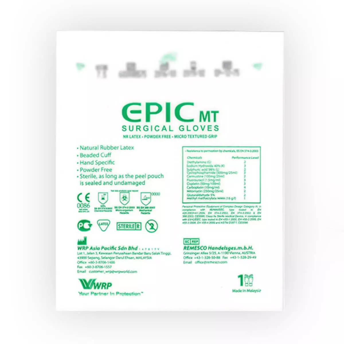  EPIC MT latex surgical gloves