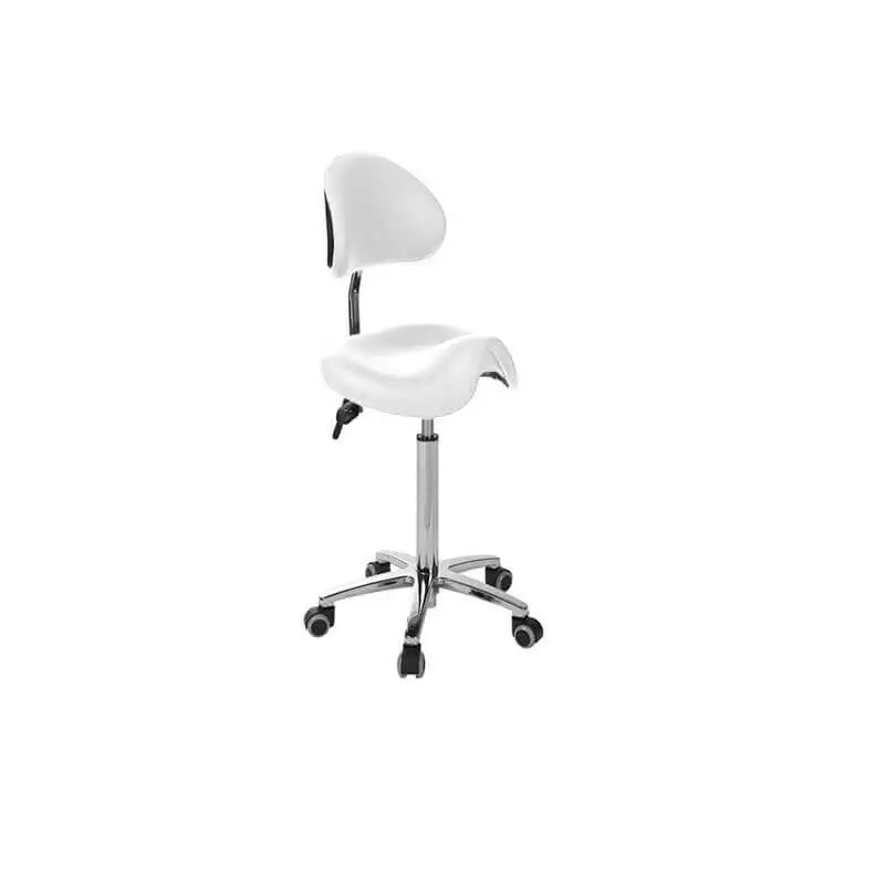  Roller stool with derby seat and backrest