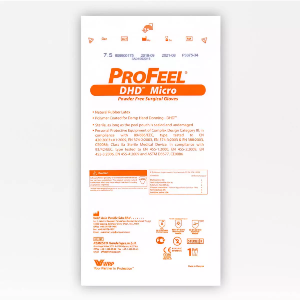  ProFeel DHD Micro latex surgical gloves