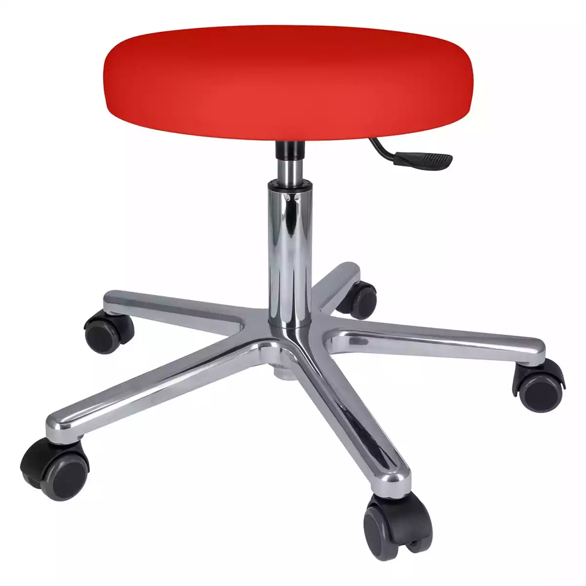  Swivel roll stool with aluminum base
