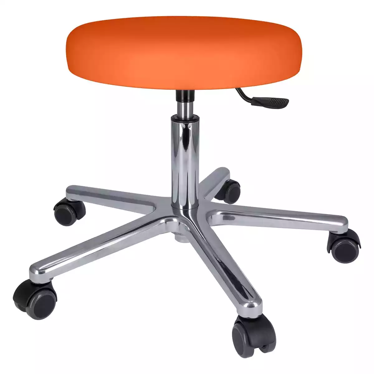  Swivel roll stool with aluminum base