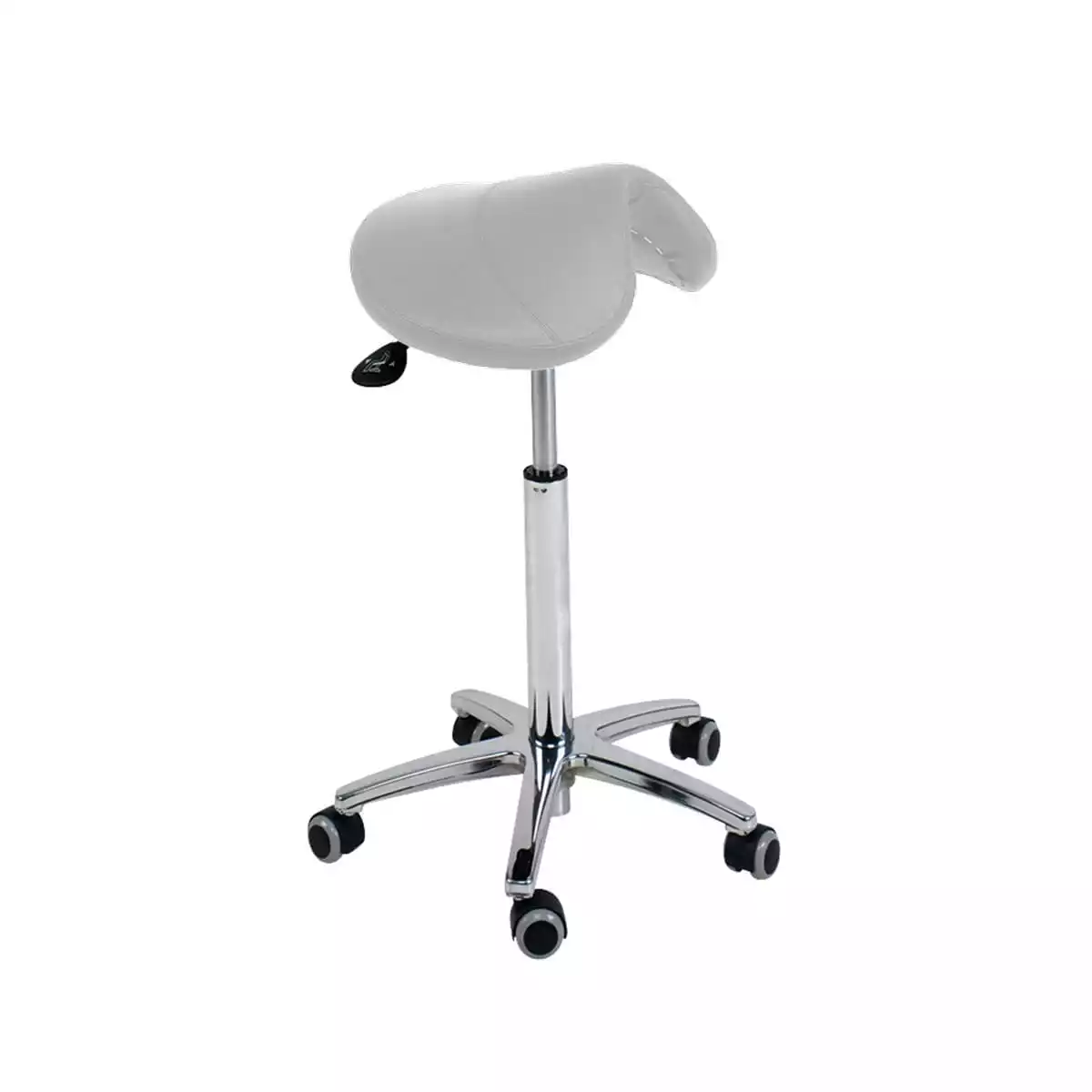  Roller stool with saddle seat