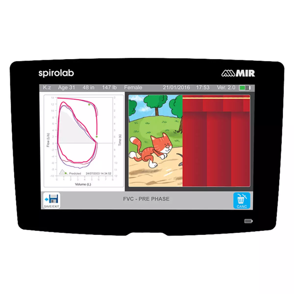  Spirolab touchscreen desk spirometer