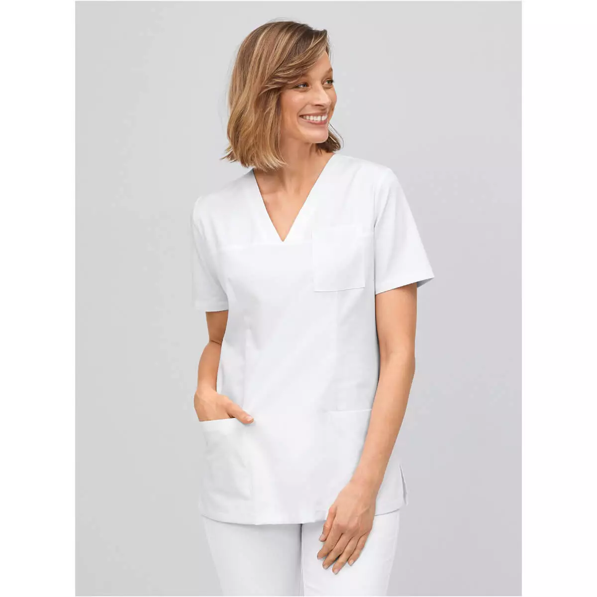  Ladies’ scrub top Roma with V-neck