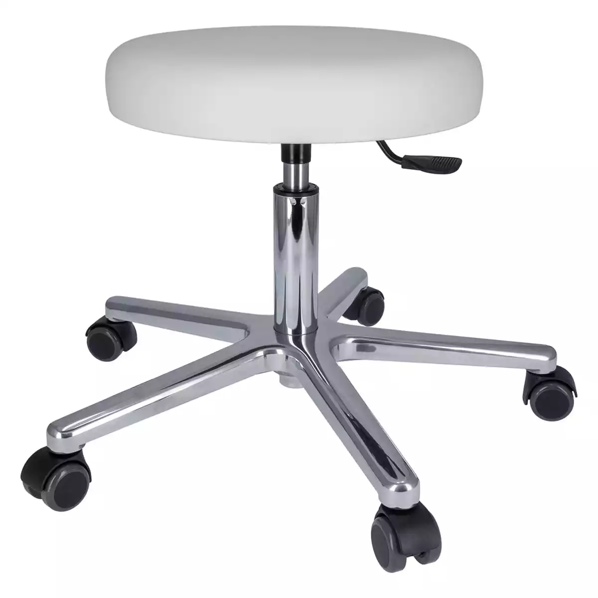  Swivel roll stool with aluminum base