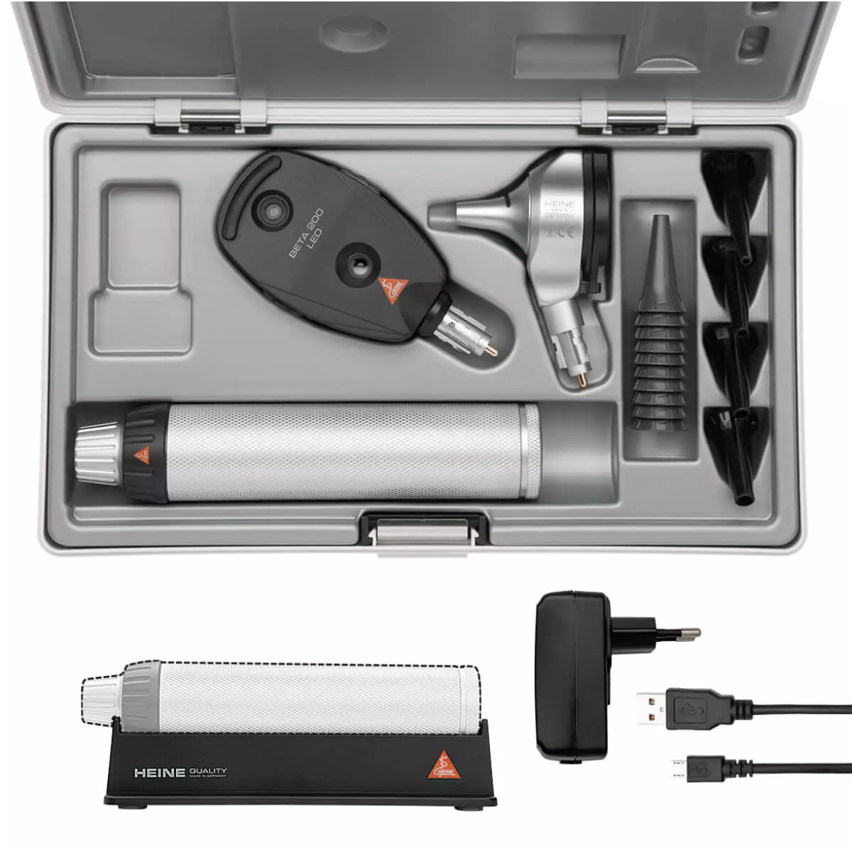 HEINE BETA 200 LED F.O. otoscope & BETA 200 LED ophthalmoscope in a set  HEINE BETA 200 LED F.O. otoscope & BETA 200 LED ophthalmoscope in a set