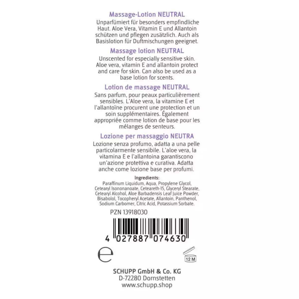  Neutral massage lotion