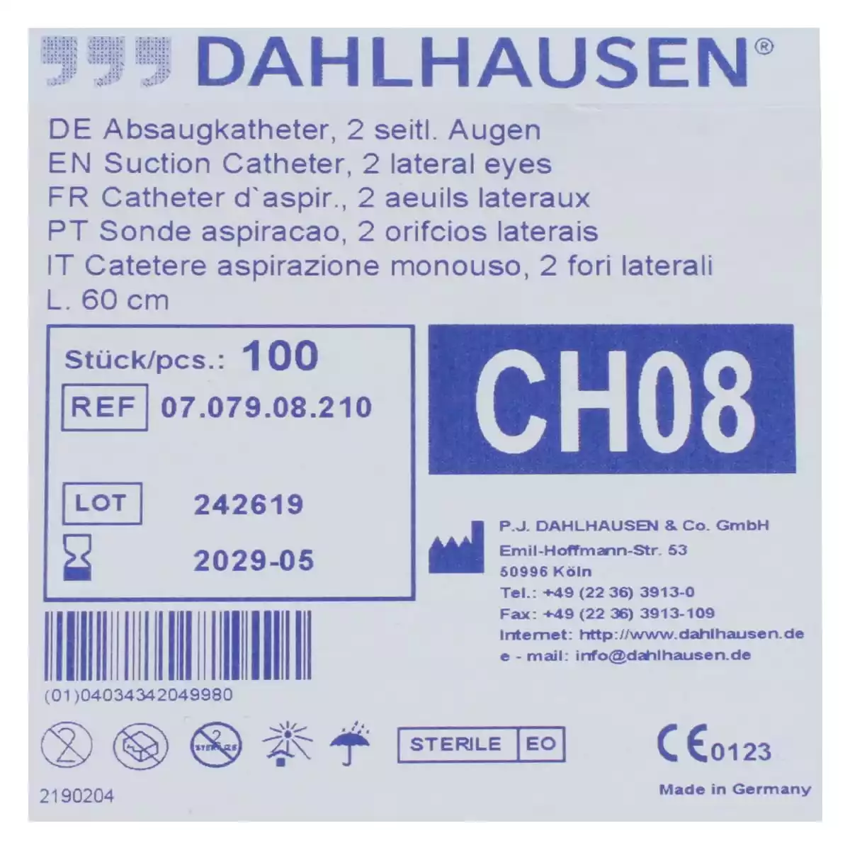 Standard suction catheters 60 cm