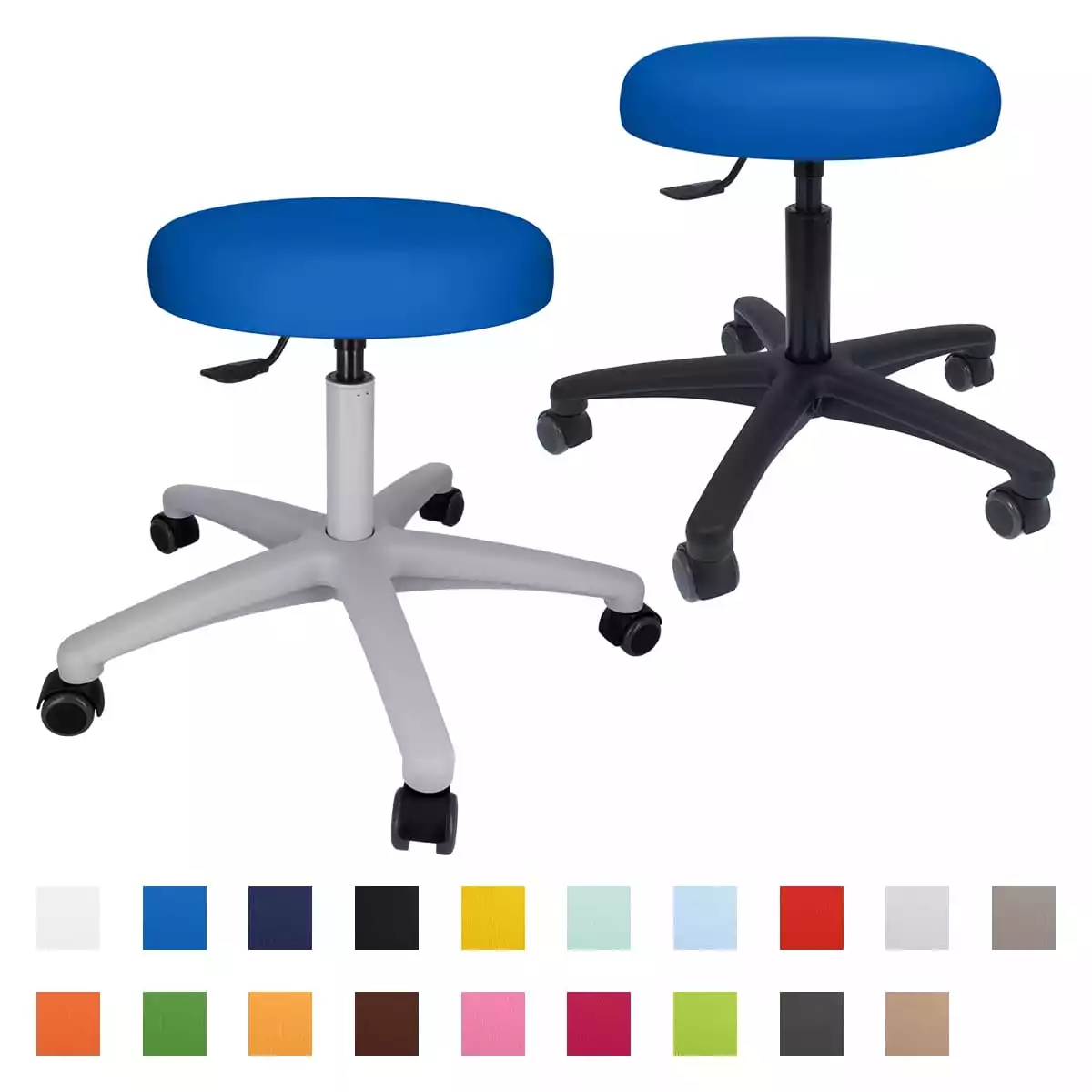  Swivel roll stool with plastic base
