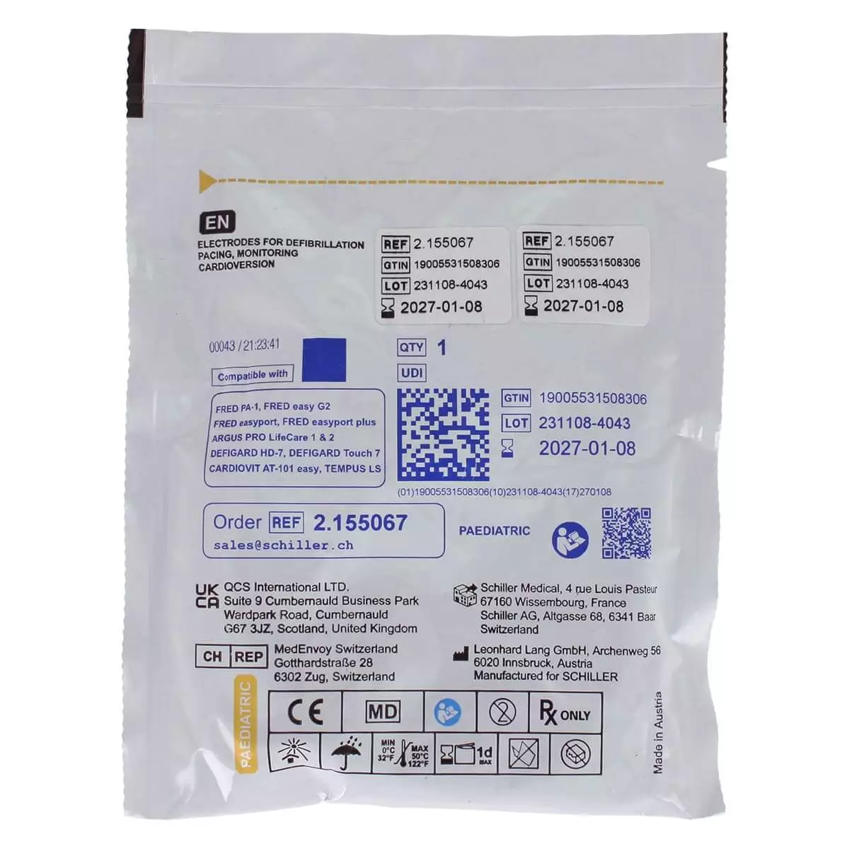 Electrodes for FRED easyport defibrillator Electrodes for FRED easyport defibrillator