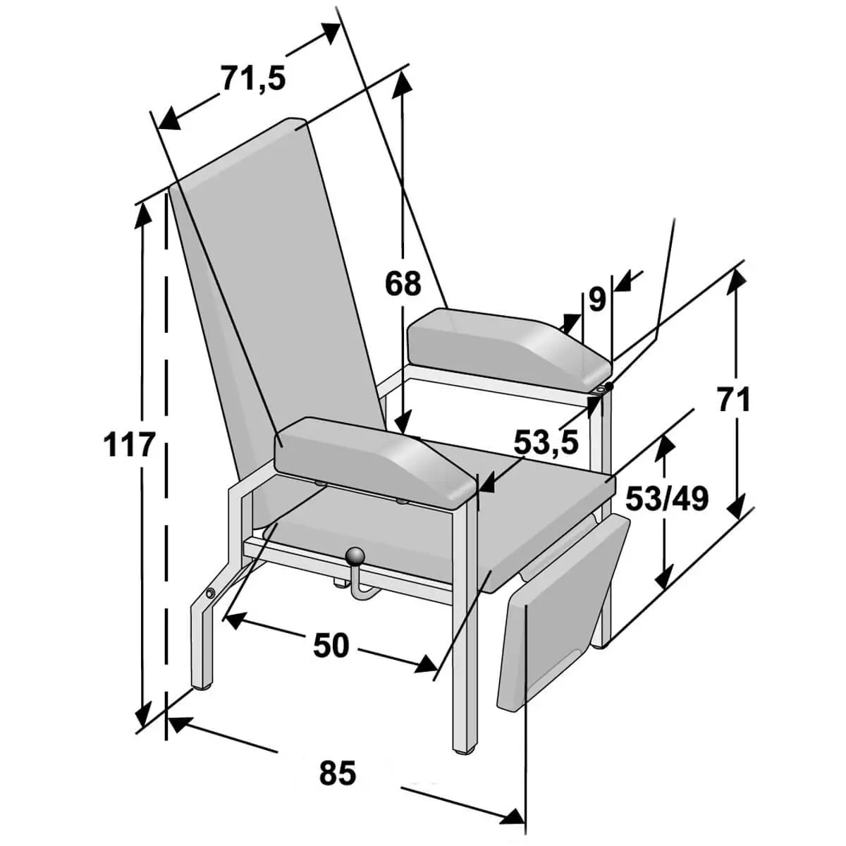 Haemo-Flexa Cuneo Mobile Blood Collection Chair