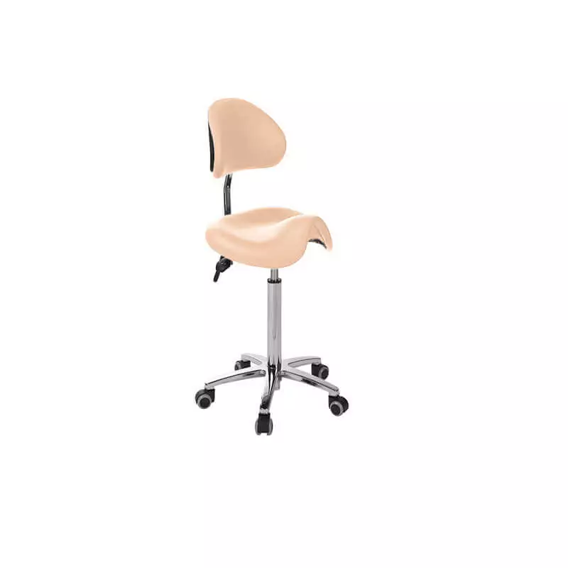 Roller stool with derby seat and backrest Roller stool with derby seat and backrest