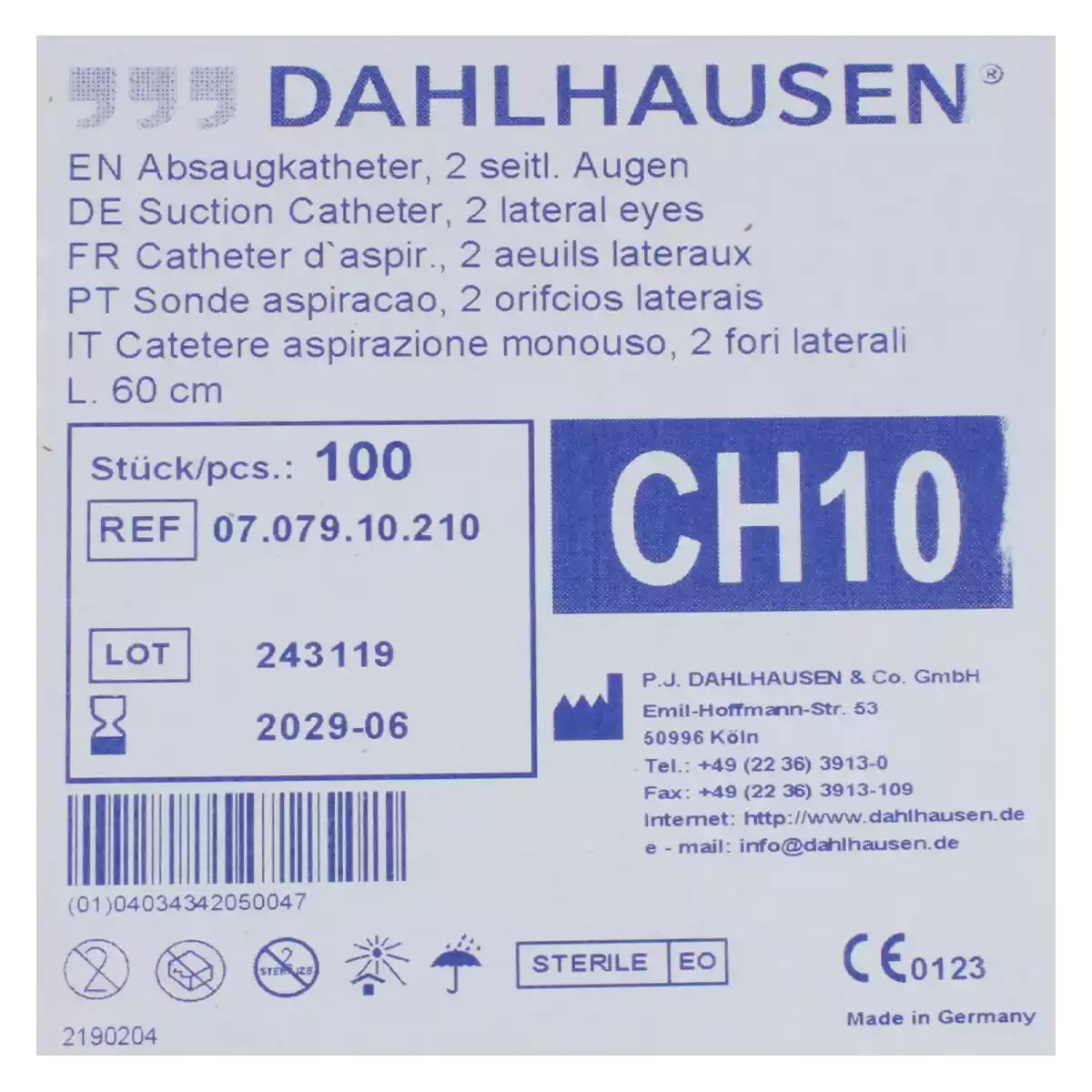 Standard suction catheters 60 cm Standard suction catheters 60 cm