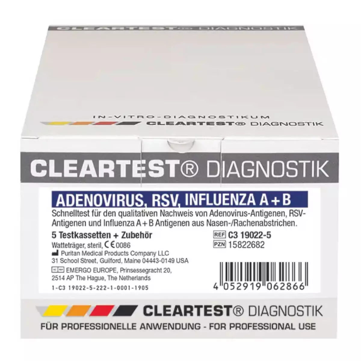  Cleartest Adenovirus / RSV / Influenza A + B combination test