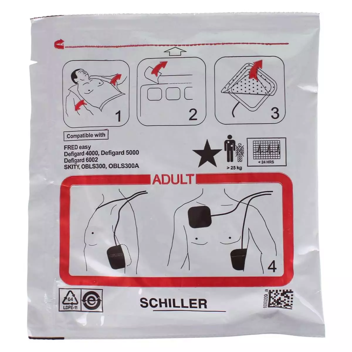  Pre-connected electrodes for FRED easy defibrillator
