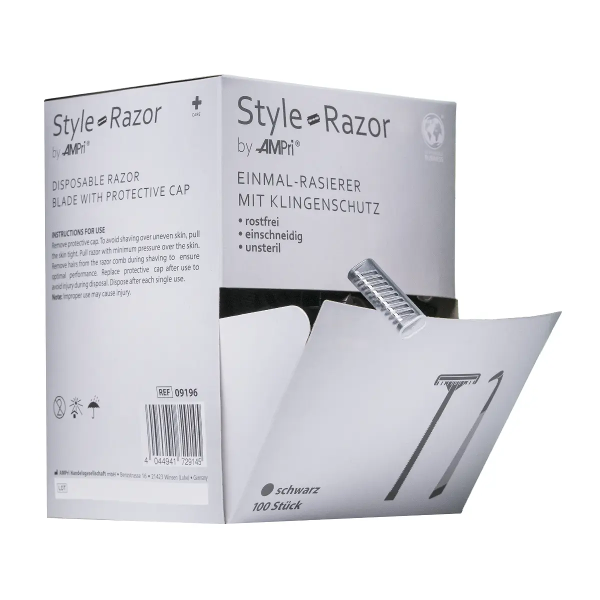  Disposable razor with stainless steel blade