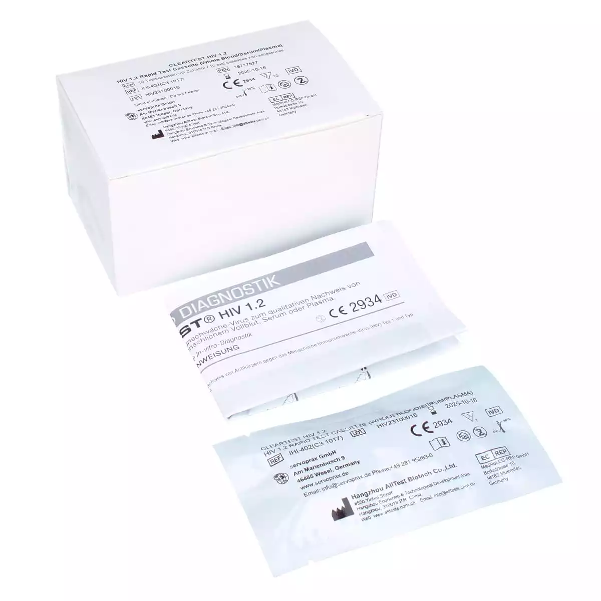  Cleartest HIV 1.2 cassette rapid test