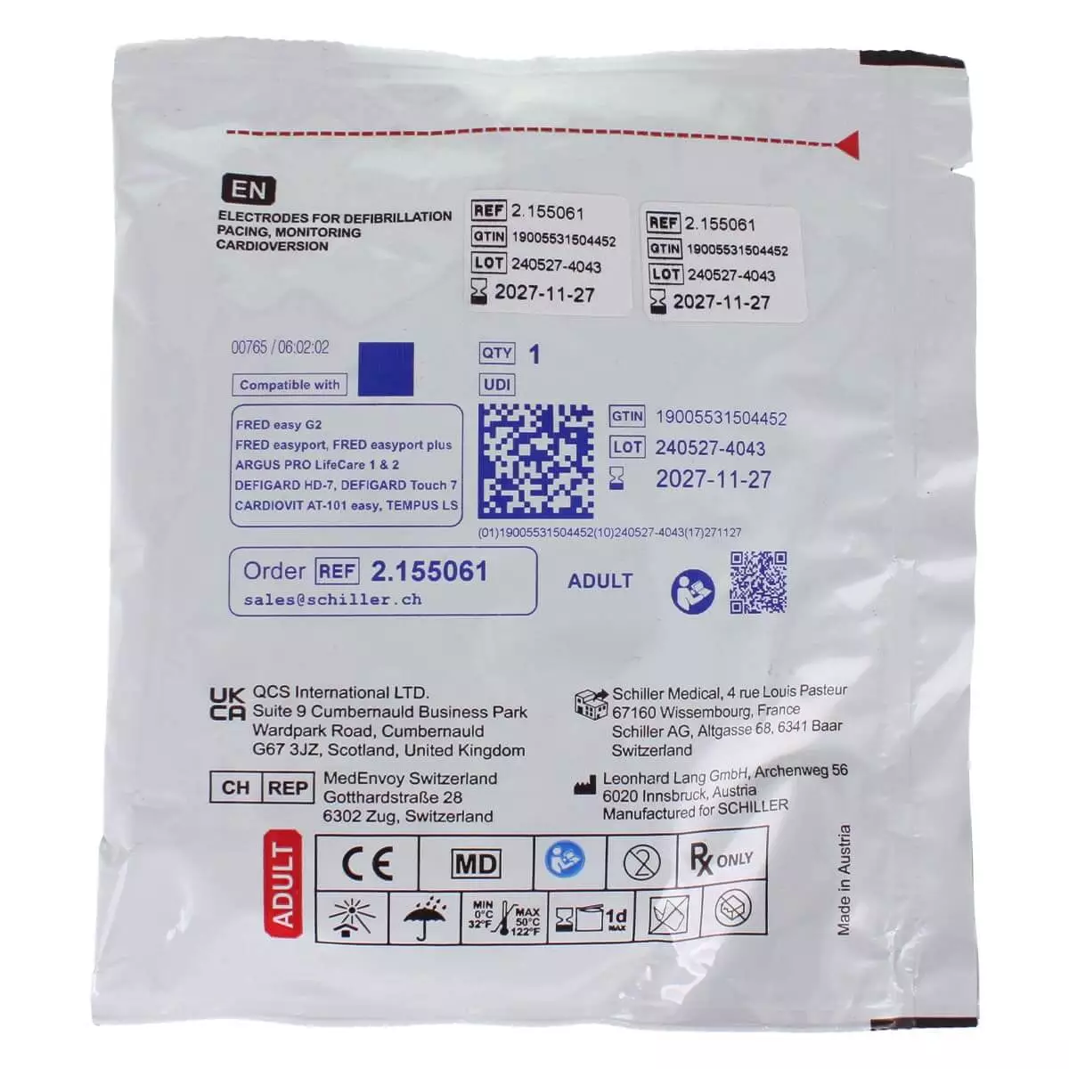  Electrodes for FRED easyport defibrillator