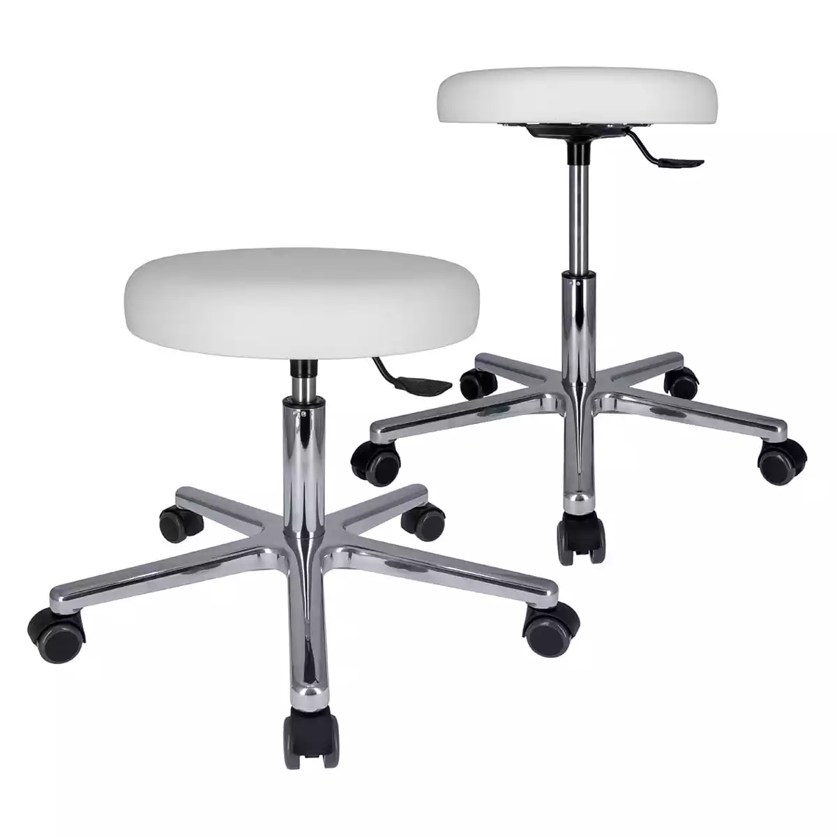  Swivel roll stool with aluminum base
