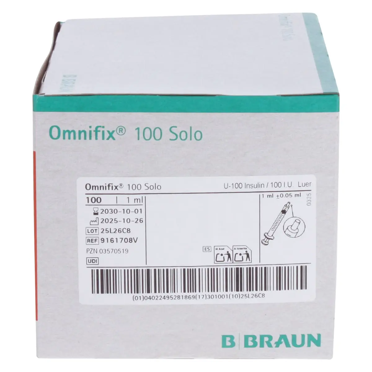  Omnifix 100 Solo insulin syringes