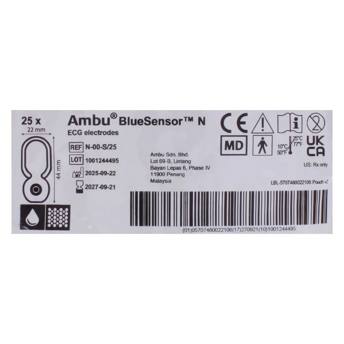 BlueSensor N-00-S/25 disposable ECG electrodes BlueSensor N-00-S/25 disposable ECG electrodes