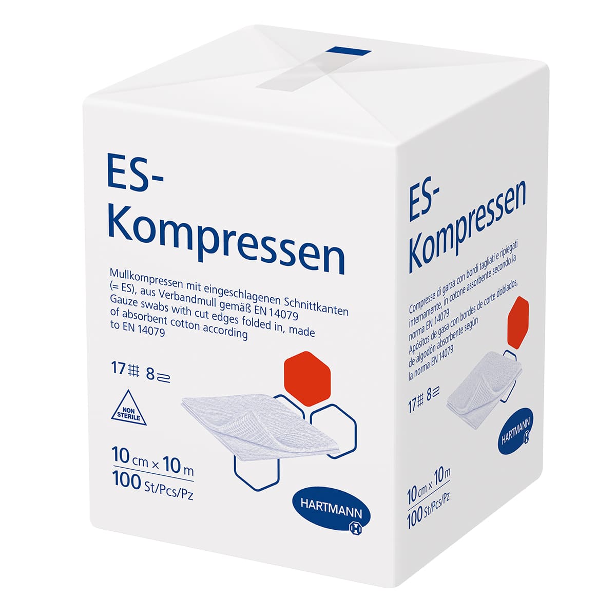 Buy HARTMANN ES compresses non-sterile 10 x 10 cm, 8-fold online