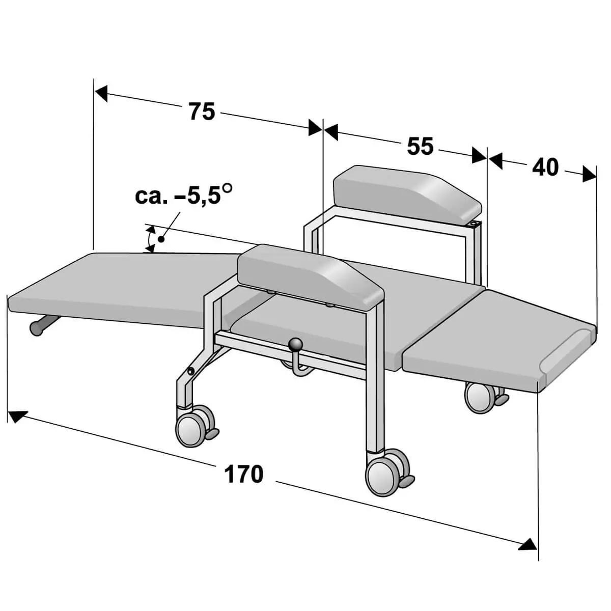  Haemo-Flexa Cuneo Mobile Blood Collection Chair